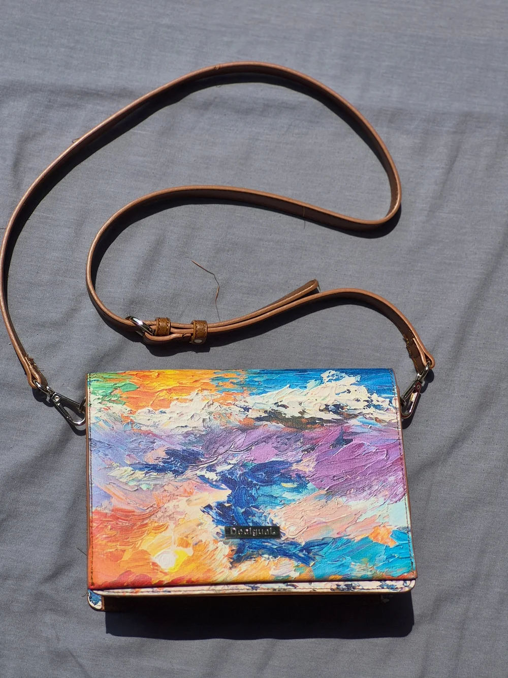 Desigual Painted Abstract  Crossbody Bag in Multicolor